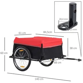 Homcom CargoTrailer schwarz/rot