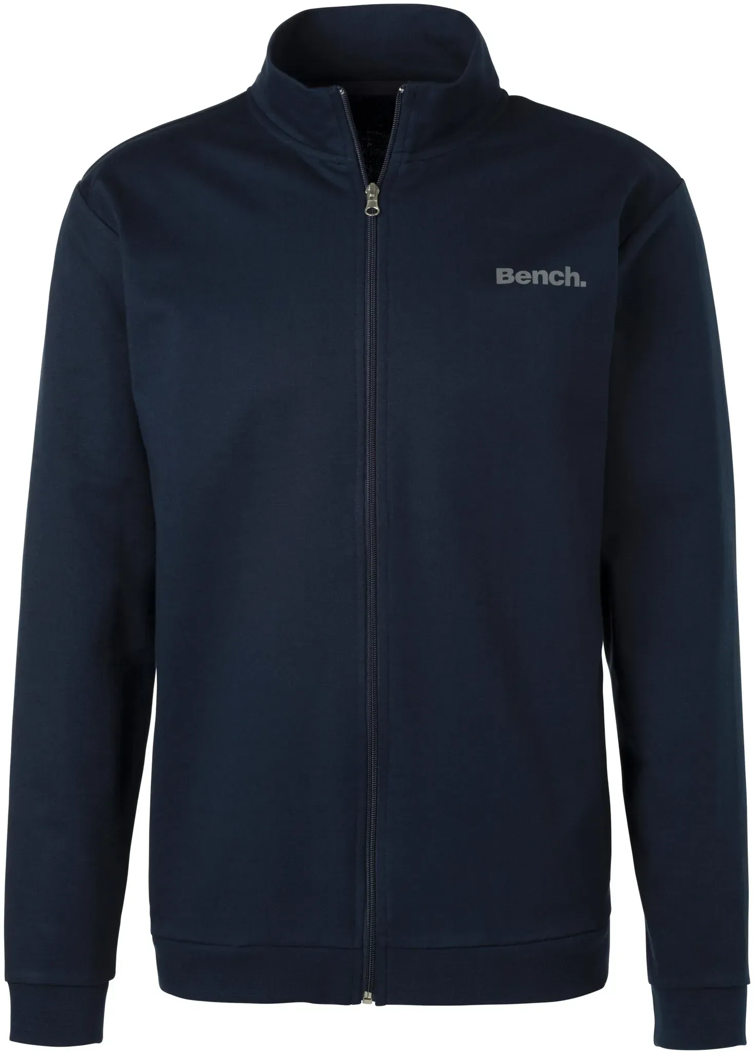 Sweatjacke BENCH. LOUNGEWEAR, Herren, Gr. 56/58 (XL), blau (navy), Sweatware, Obermaterial: 60% Baumwolle, 40% Polyester, unifarben, Basic, bequem hüftbedeckend, Rundhals, Rippbündchen, Sweatjacken Sweatjacke, mit seitlichen Eingrifftaschen, aus leichter und bequemer Sweatware