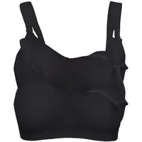 bonprix Still-BH BONPRIX "Still BH ohne Bügel mit Baumwolle (2er Pack)", Damen, Gr. 80, Cup F, schwarz (schwarz, schwarz), Obermaterial: 90% Baumwolle, 10% Elasthan.
