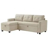 VitaliSpa Ecksofa Campina, Beige, 226 x 161 cm L-Form