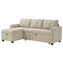 VitaliSpa Ecksofa Campina, Beige, 226 x 161 cm L-Form