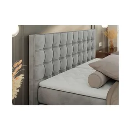 MKS Meble Boxspringbett 200 x 200 cm H4 Hellgrau