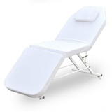 Bathrena Klappbar Massageliege 182cm SPA Salon Bett Kosmetikbett Massagetisch 3-Zonen Farbwahl Massagestuhl kosmetikliegen Kosmetik Liegen Dreifach Tragbare (Weiß)