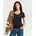 Reg Kurzarm-T-Shirt Mit V-ausschnitt Black S