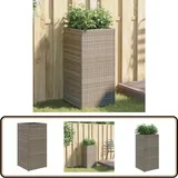 Vidaxl - Pflanzkübel Grau 40x40x80 cm Poly Rattan - Blumentopf - Pflanzgefäß - Gartenmöbel - Balkonpflanzen - Terrasse