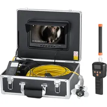 Vevor Kanalkamera mit 512-Hz-Ortung, 30 m, 9-Zoll-Rohrinspektionskamera mit Selbstnivellierung, 36-facher Zoom, Endoskop mit 12 LEDs, 32-GB-Karte, IP68 wasserdichte Schlangenkamera für Kanalrohre