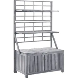 vidaXL Aufbewahrungstruhe mit Rankgitter 99x55x160cm Massivholz Akazie