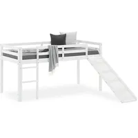 Homestyle4u Hochbett mit Rutsche weiß