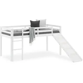 Homestyle4u Hochbett mit Rutsche weiß