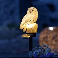 Spetebo LED Solar Gartenstecker eule warm weiß - 45 x 10 cm - Garten Deko Leuchte Gartenleuchte Dekoleuchte