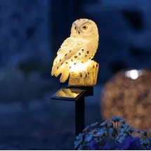 Spetebo LED Solar Gartenstecker eule warm weiß - 45 x 10 cm - Garten Deko Leuchte Gartenleuchte Dekoleuchte