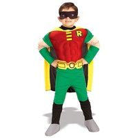 Rubie ́s Kostüm Original Batman Robin, Original lizenziertes Robin Retro Kostüm aus der Batman TV-Serie grün 140