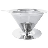 ACMEDE Edelstahl-Kaffeefilter, übergießen Sie den Kaffeetropf-Filter papierloser, wiederverwendbarer Doppelschicht-Kaffeefilter mit Sockel für 2/3/ 4/6/ 8 Tassen