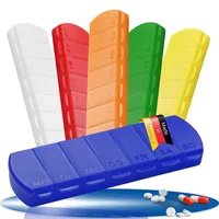 Medikamentenbox "Seven Days" – BPA-freie Pillendose mit 7 Fächern für jeden Wochentag, robuster Pillenbehälter - Tablettenbox Germany - tren... - Blau