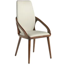 AC ANGEL CERDA Angel Cerdá  Cremefarbener Kunstlederstuhl 4066C