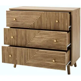 CaliCosy Kommode mit 3 Schubladen 80 x 75 x 40 cm Braun