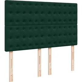 vidaXL Boxspringbett 140 x 200 cm Dunkelgrün