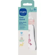 MAM Babyflasche aus Glas Feel Good Elements, rosa, von Geburt an, 260 ml