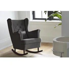beautysofa SCHAUKELSTUHL Fabio grau mit Wenge Beinen