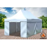 Faltpavillon Faltzelt Pavillon 3x6 FR Weiss Gartenzelt Klappzelt Wasserdicht