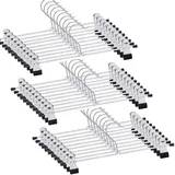 Hosenbügel, 30 Stück, Hosenbügel, platzsparend, Rockbügel mit Clips, verstellbar, rutschfest, Kleiderbügel, Metall, strapazierfähig, verchromt, Kleiderhaken