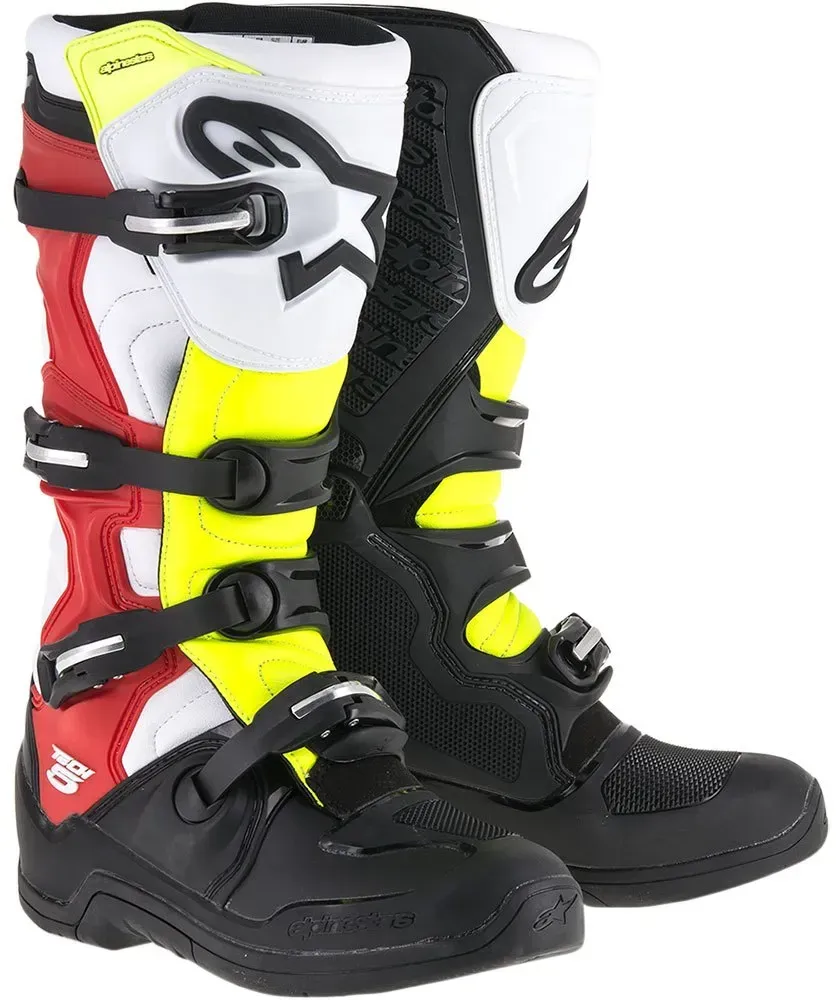Alpinestars Tech 5 Offroad-stiefel - Black / Fluo Red / Fluo Yellow - EU 48