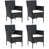 vidaXL Garten-Essstühle 4 Stk. Poly Rattan Schwarz