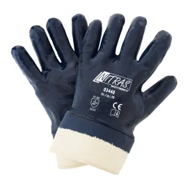 Nitras Nitrilhandschuh,blau, Stulpe,vollbeschichtet, Gr. 8