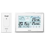 Hama Wetterstation Bahamas mit Außensensor, Funk, Wecker, Raumklima, Weiß 00222228