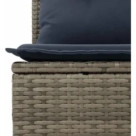 vidaXL 11-teiliges Gartensofa-Set mit Kissen, grau, Polyrattan - Grau