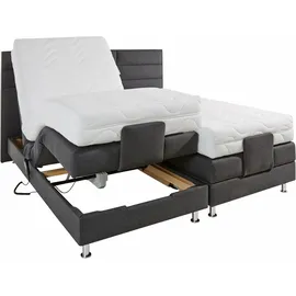 Westfalia Schlafkomfort Boxbett, grau (anthrazit), B:174cm L:210cm, Box und Kopfteil: Feinstrukturstoff (77% Polyester und 23% Viskose);Bezug der Obermatratze: 100% Polyester, WESTFALIA SCHLAFKOMFORT, Komplettbetten, Boxspringbett, mit Motor in diversen Ausführungen