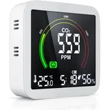 Brandson CO2 Messgerät für Raumluft, Luftqualitätssensor, Alarmfunktion, präzise CO2-Messung, für Innenräume