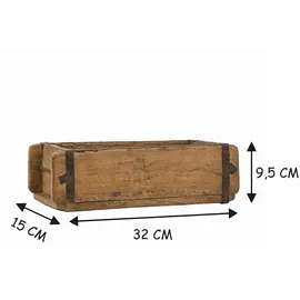 BigDean Holzkiste Alte Ziegelform 32 x 15 x 9,5 cm 1-tlg. braun