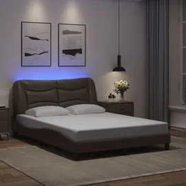 vidaXL Bettgestell mit LED ohne Matratze "Hvar" Braun 120x200 cm