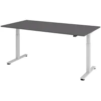 Bümö Schreibtisch Graphit 200x100 cm, Gestell: Silber, - Büroschreibtisch