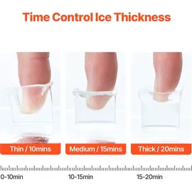 Vevor Eiswürfelbereiter Eisbereiter Eiswürfelmaschine 24 Würfel in 15 Minuten, 20,4 kg / 24 h, tragbarer Eiswürfelbereiter mit Schaufel & Korb, Eismaschine mit 3 Größen für Küche Bar Party