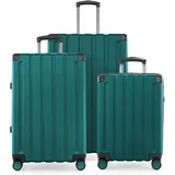 Hauptstadtkoffer Q-Damm - 3er Kofferset - Handgepäckskoffer 54 cm, mittelgroßer Koffer 68 cm + großer Reisekoffer 78 cm, Hartschale ABS, TSA, Aquagrün