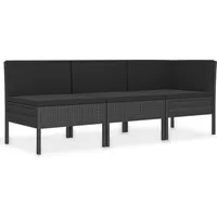 vidaXL Garten-Lounge-Set 3-tlg. schwarz 310203