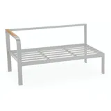 Best Richmond Lounge Seitenteil links 142x78cm, Gestell Alu weiß-Teakarmlehnen