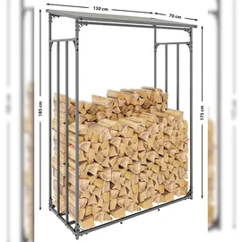 deluke Kaminholzregal Metall 70 x 130 x 185 cm Schwarz