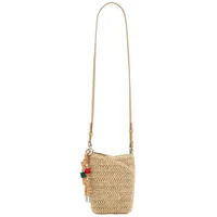 DESIGUAL Half Logo Raffia Bag Umhängetasche Beige