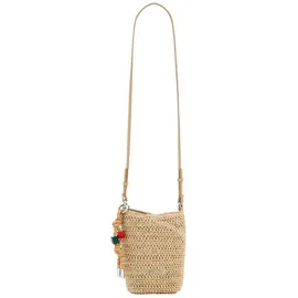 DESIGUAL Half Logo Raffia Bag Umhängetasche Beige