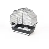 Vogelkäfig, Vogelheim, Vogelbauer, schwarz, 48 x 25,5 x 47 cm