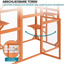 Wiltec Freilaufgehege Katzen 168 x 82 x 166,5 cm Braun/Schwarz