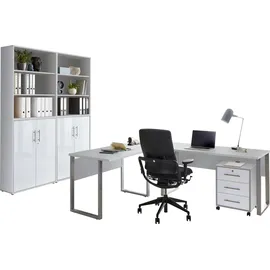 BMG Möbel Büromöbel-Set »Tabor«, (Set, 6 tlg.), grau
