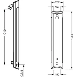 Hansa Duschpaneel mit Thermostat, batteriebetrieben, 64152200