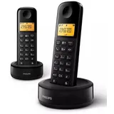 Philips Philips D160 Schnurlos Telefon Duo - Telefon Festnetz Schnurloses DECT-Telefon schwarz