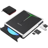 NOLYTH Externes Blu ray Laufwerk, USB C Bluray Brenner Extern, USB 3.0 Tragbar Externe Blu-ray Laufwerke DVD/BD Player 3D for Mac PC Laptop Windows 11/10 MacBook Linux