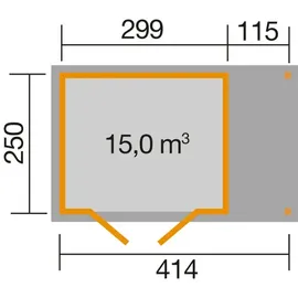 Weka Gartenhaus 321 A 4,14 x 2,50 m natur