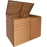 Endorphin Comfort Mülltonnengarage / Mülltonnenbox Braun natur für 2x 240 l nachhaltig aus Holz | Box Abfalltonnen in 2 Farben | und Anthrazit (Braun)